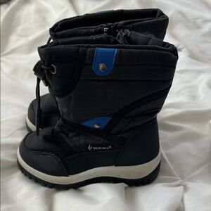 Merence Kids Black and Blue Waterproof Snow Boots